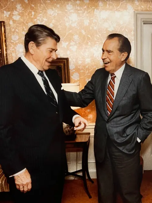 Ronald Reagan and Richard Nixon on Camera